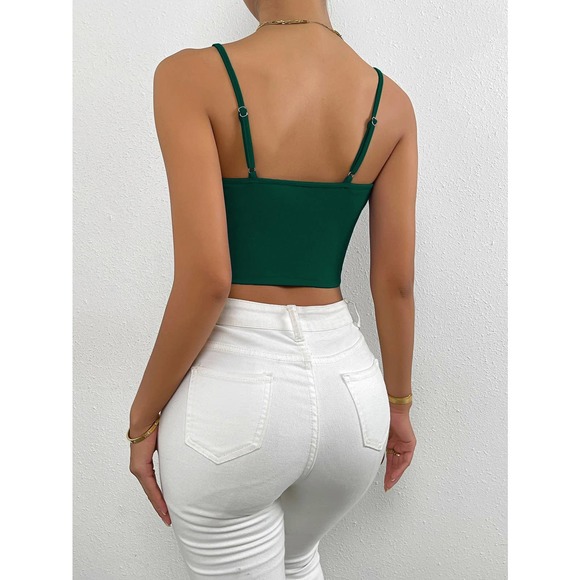 Solid Bustier Crop Cami Top black - Picture 3 of 12